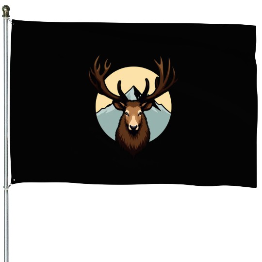 Reindeer in the Mountain Wilderness – Nature-lover House Flags