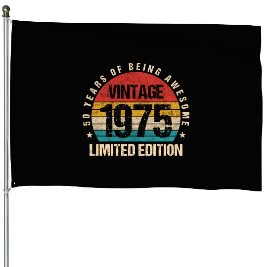 Vintage 1975 Limited Edition 50th Birthday Gift House Flags
