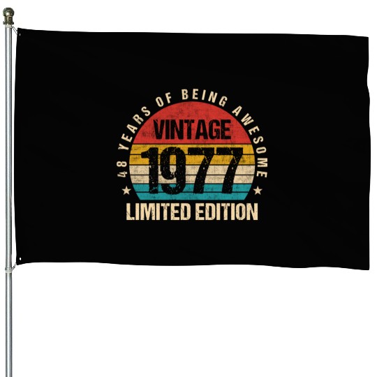 Vintage 1977 Limited Edition 48th Birthday Gift House Flags