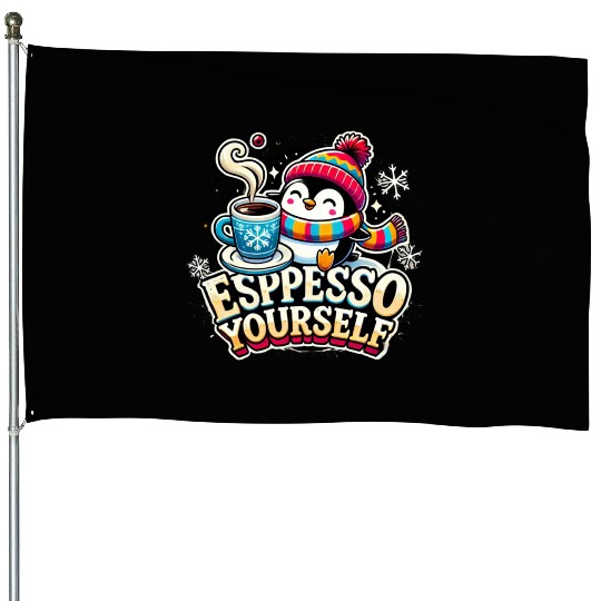 panda powered by caffeine 1 House Flags