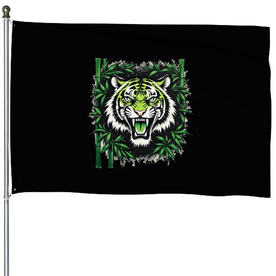 Roaring Bamboo Tiger House Flags