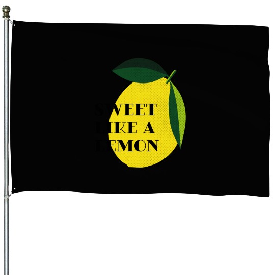 Sweet like a lemon Fruit Citrus Yellow Summer House Flags