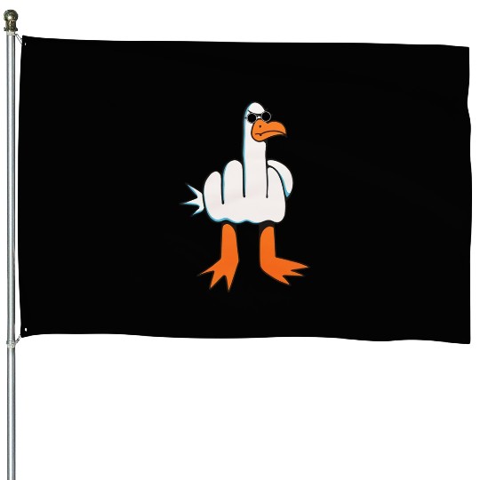 Rude Seagull Design Unis Funny Rude Seagulls Gift House Flags