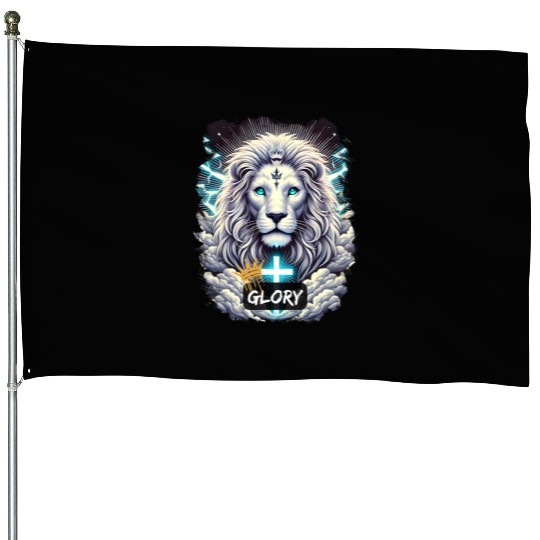 White Lion Of Judah Glory House Flags