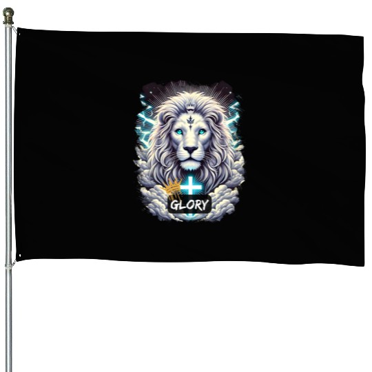 White Lion Of Judah Glory House Flags