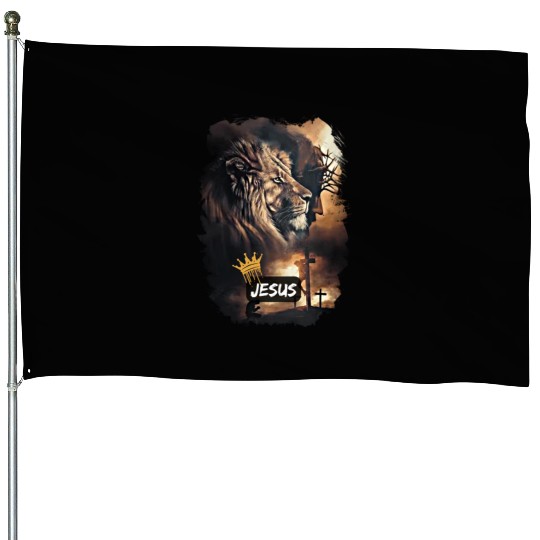 lion of judah - jesus House Flags