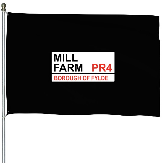 Wesham, Fylde Mill Farm Iconic Street Sign House Flags