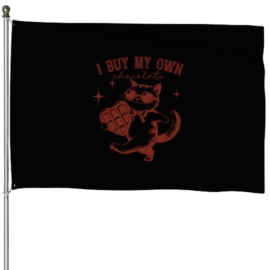 Funny Chocolate lover Cat Owners Gift House Flags