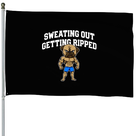 Sweating Out Getting Ripped Workout Player Gym House Flags