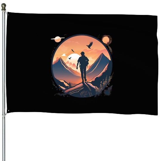 Nature Seeker - Adventure and Freedom House Flags