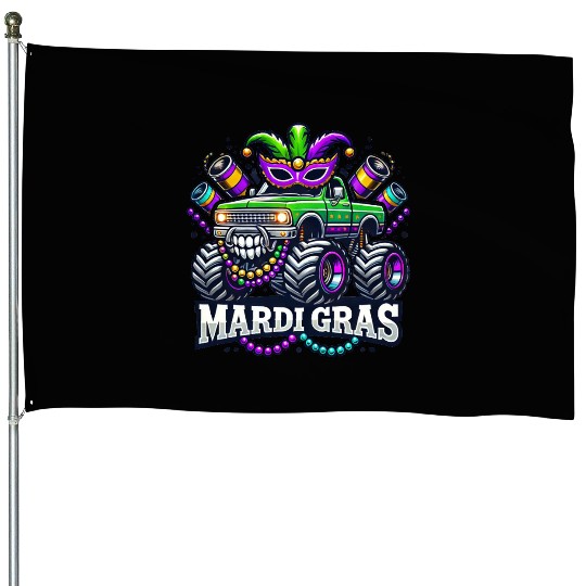 Mardi Gras Monster Truck Design House Flags
