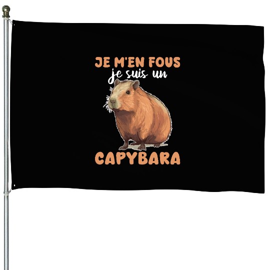 Je M'en Fous Je Suis Un Capybara - Sweet Capybara House Flags