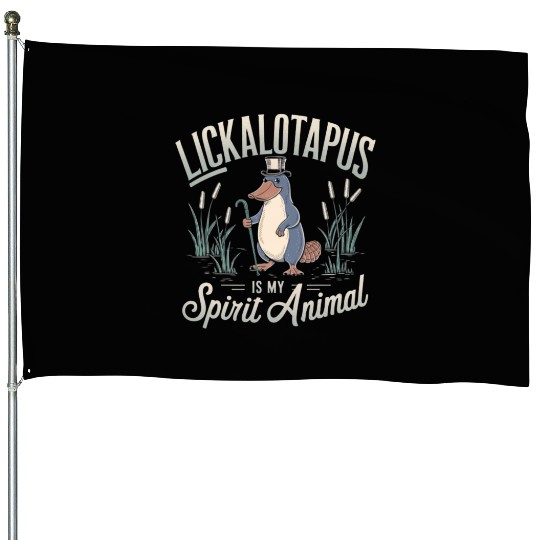 Lickalotopus: The Platypus Spirit House Flags