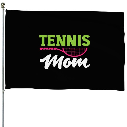 Proud Tennis Mom with Stylish Racquet Love House Flags