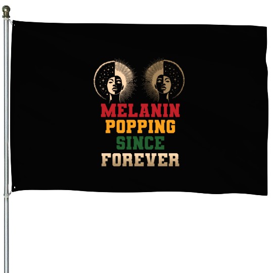 design melanin - gift idea black history month House Flags