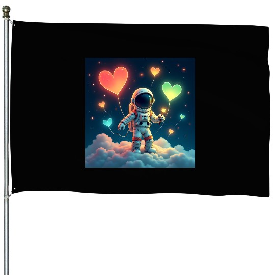 Astronauts are full of love House Flags