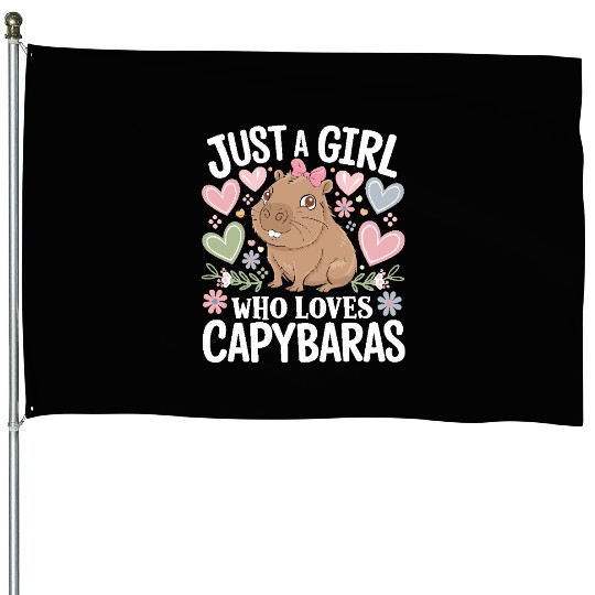 Just a Girl Who Loves Capybaras Cute Rodent Women House Flags