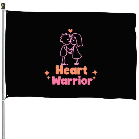 Heart warrior, valentine House Flags