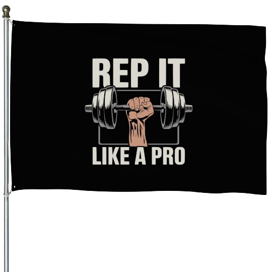 Hammer Curls Bodybuilding Fitness Workout Gym House Flags