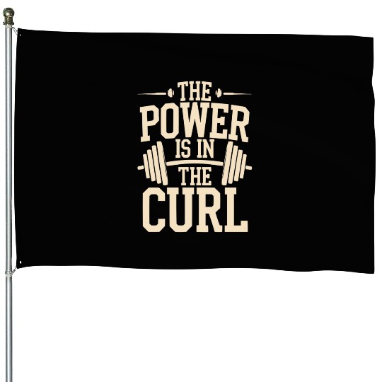 Hammer Curls Bodybuilding Fitness Workout Gym House Flags