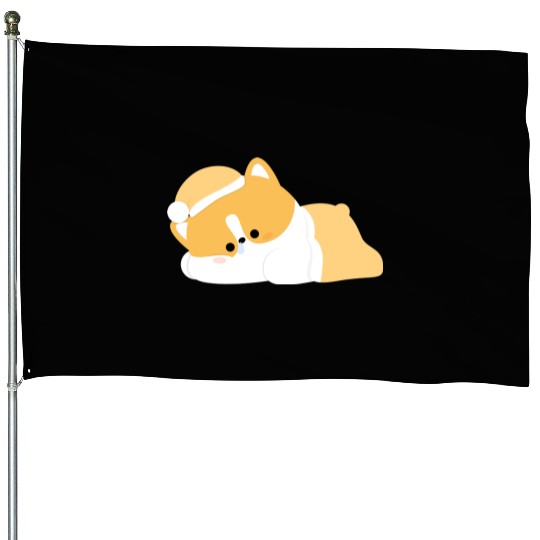 Tired Corgi House Flags