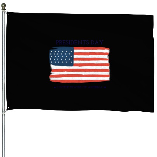 US flag.Presidents Day House Flags