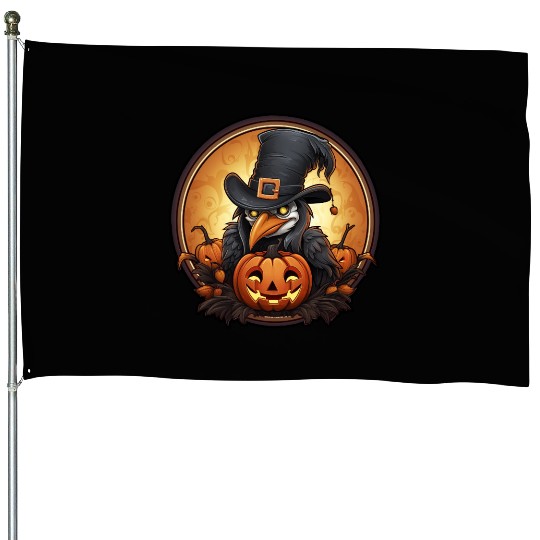 Tukan Halloween House Flags