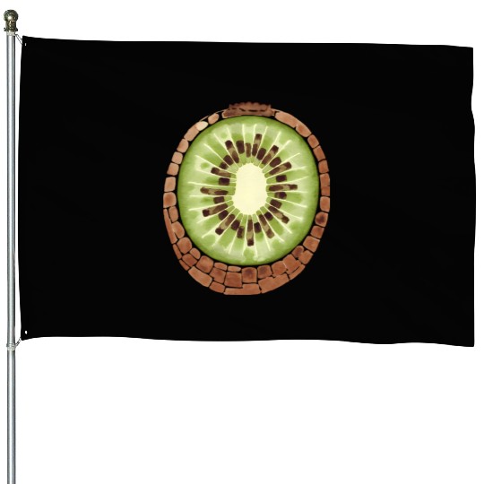 Kiwi Freshness In Green House Flags