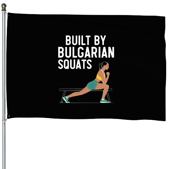 Bulgarian Squat Exercise Fitness Workout Gym House Flags
