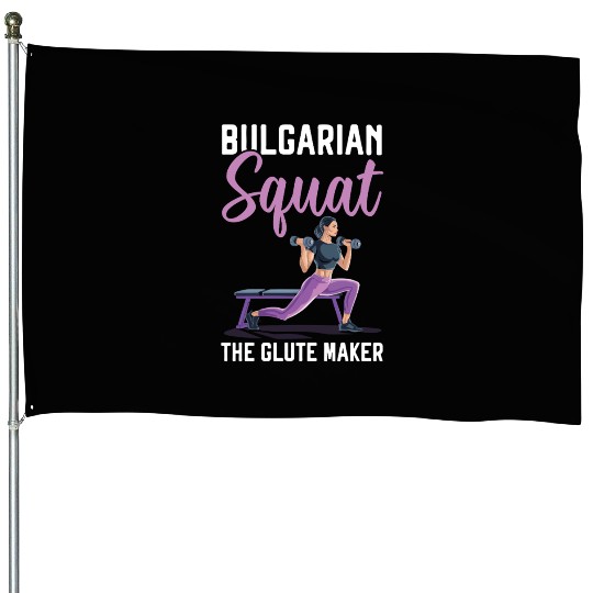 Bulgarian Squat Exercise Fitness Workout Gym House Flags