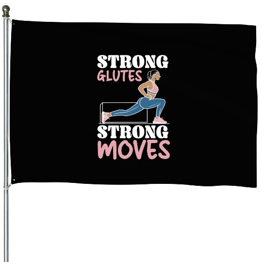 Bulgarian Squat Exercise Fitness Workout Gym House Flags