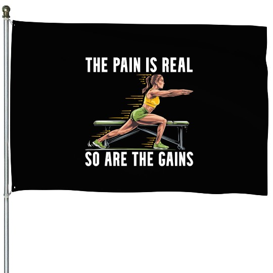 Bulgarian Squat Exercise Fitness Workout Gym House Flags