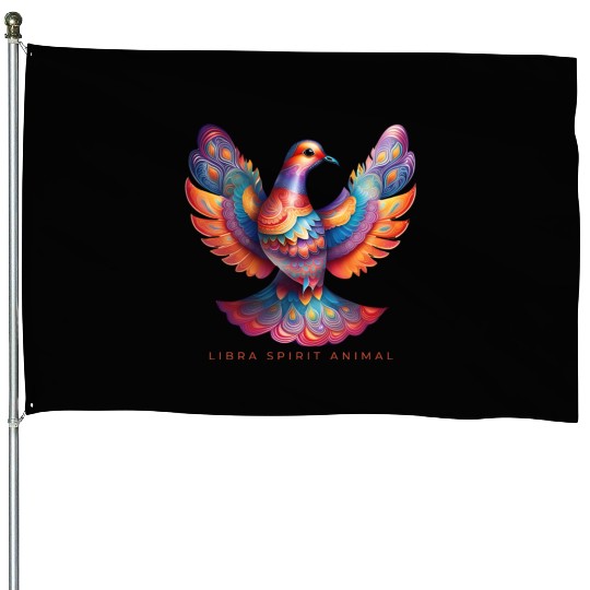 Libra Spirit Animal Dove Alebrije Female House Flags