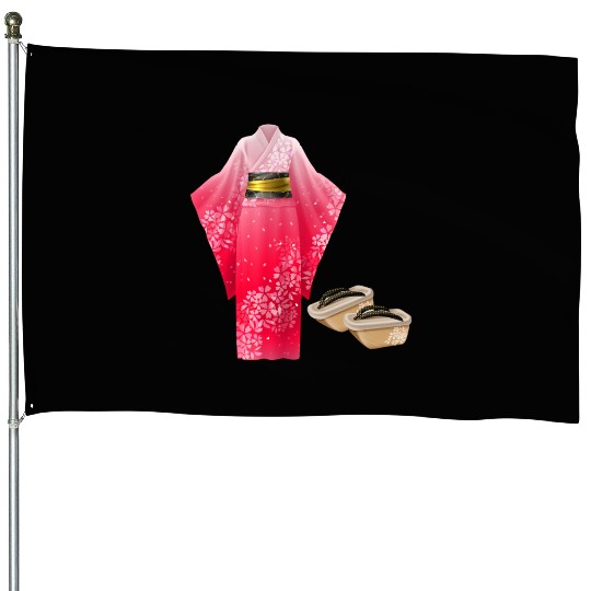 Elegant Japanese Kimono House Flags