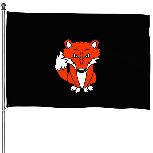 Fox Evil Eye Dangerous Red Fox Wild Animal Angry House Flags