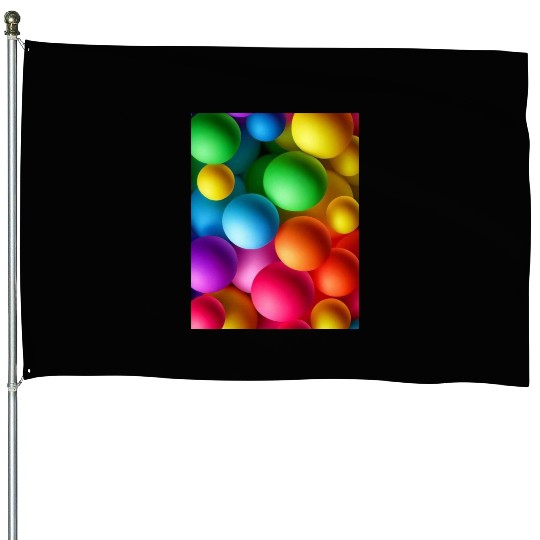 Vibrant Multi Colored Spheres House Flags