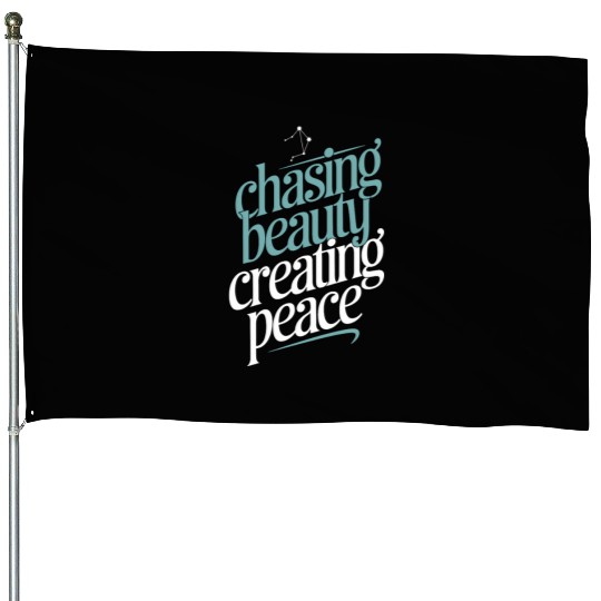 Libra Zodiac Chasing Beauty Creating Peace House Flags