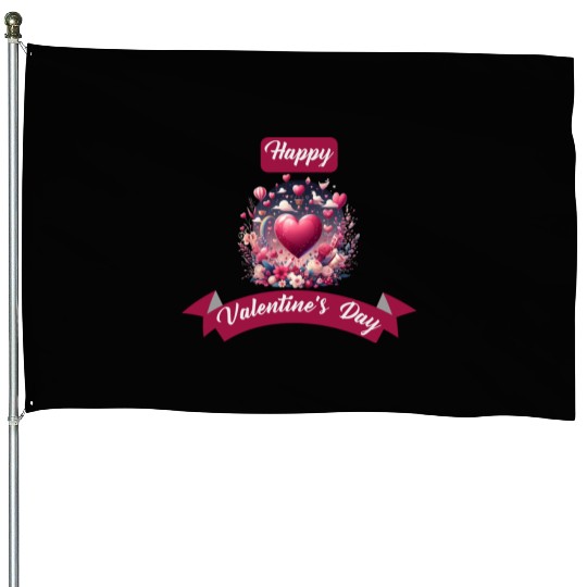 Happy Valentine's day House Flags