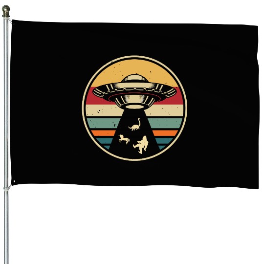 UFO-Bigfoot Nessie Unicorn House Flags