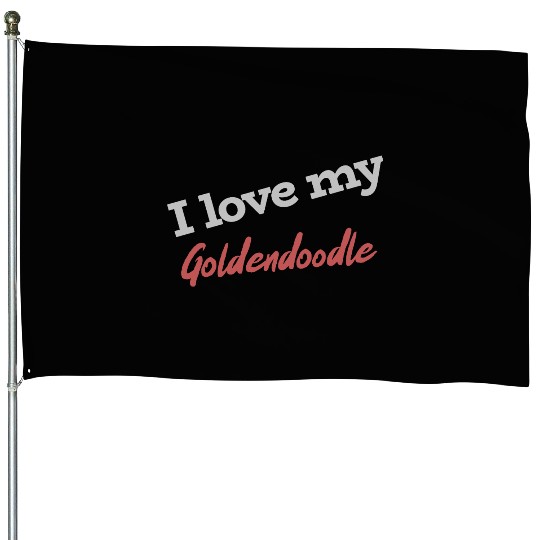 I Love My Goldendoodle House Flags