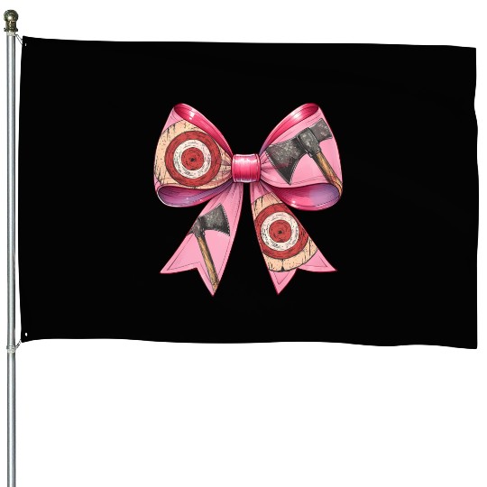 Coquette Bow Axe Throwing Axe Thrower Mothers Day House Flags