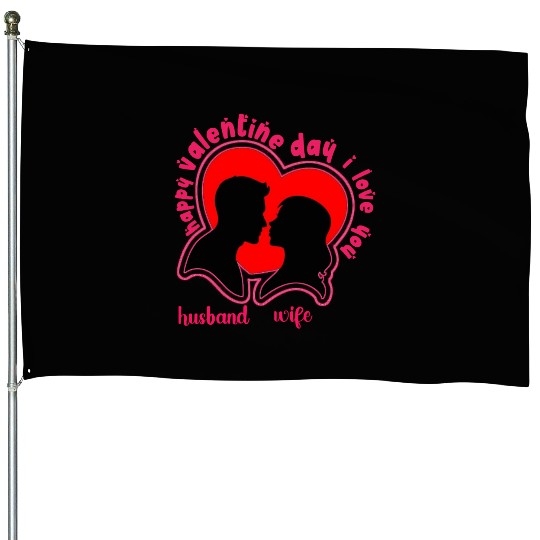 Happy Valentine Day House Flags