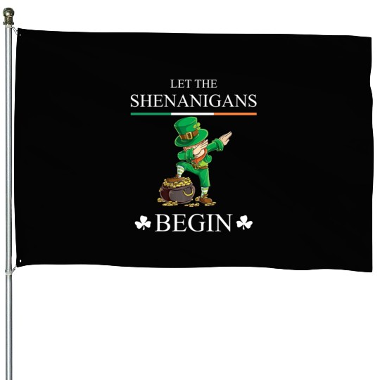 Let The Shenanigans Begin Clovers St Patrick's Day House Flags