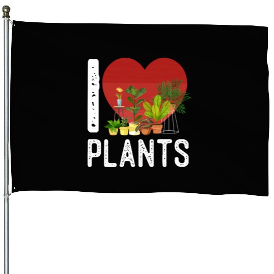 Plant Lover Gardening Heart I Love House Flags