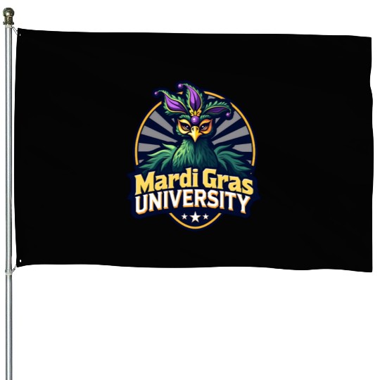 Mardi Gras University Peacock Women's Mardi Gramas House Flags