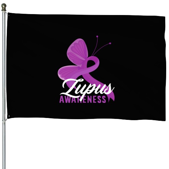 Lupus Awareness Butterfly Embrace House Flags
