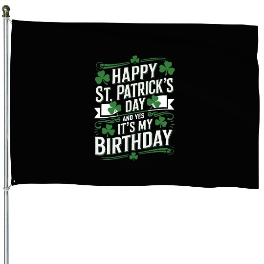 St. Patrick’s Day Birthday Cake Shamrock Men Women House Flags