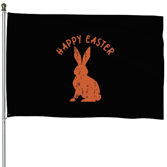 Happy Easter Vintage 90s Bunny House Flags