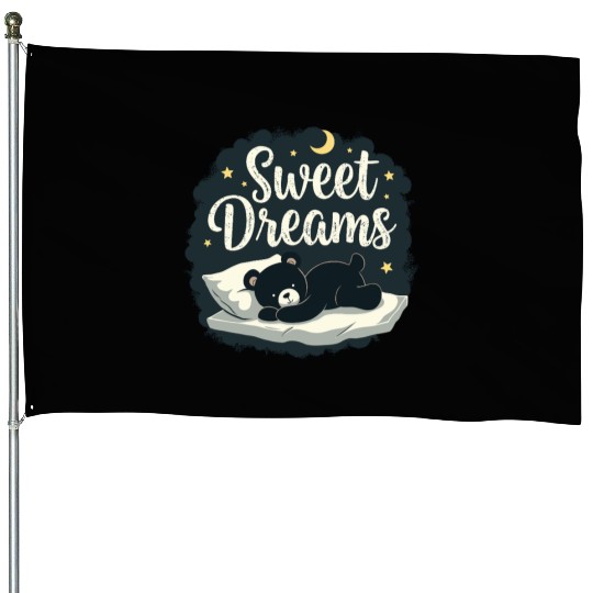 Teddy Bear Sweet Dreams Official Sleep House Flags