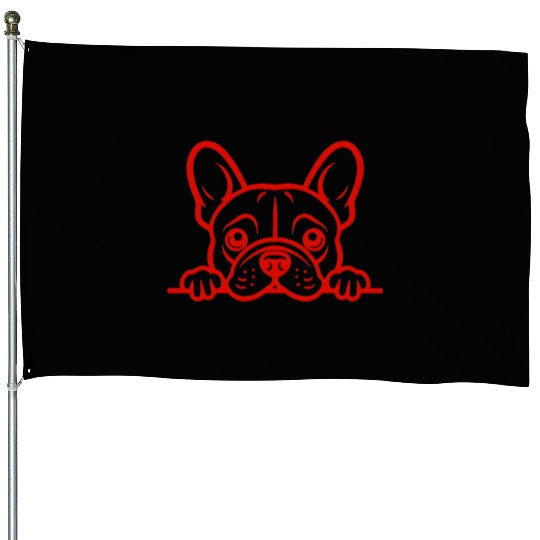 French Bulldog Frenchie Sweet Face Red House Flags